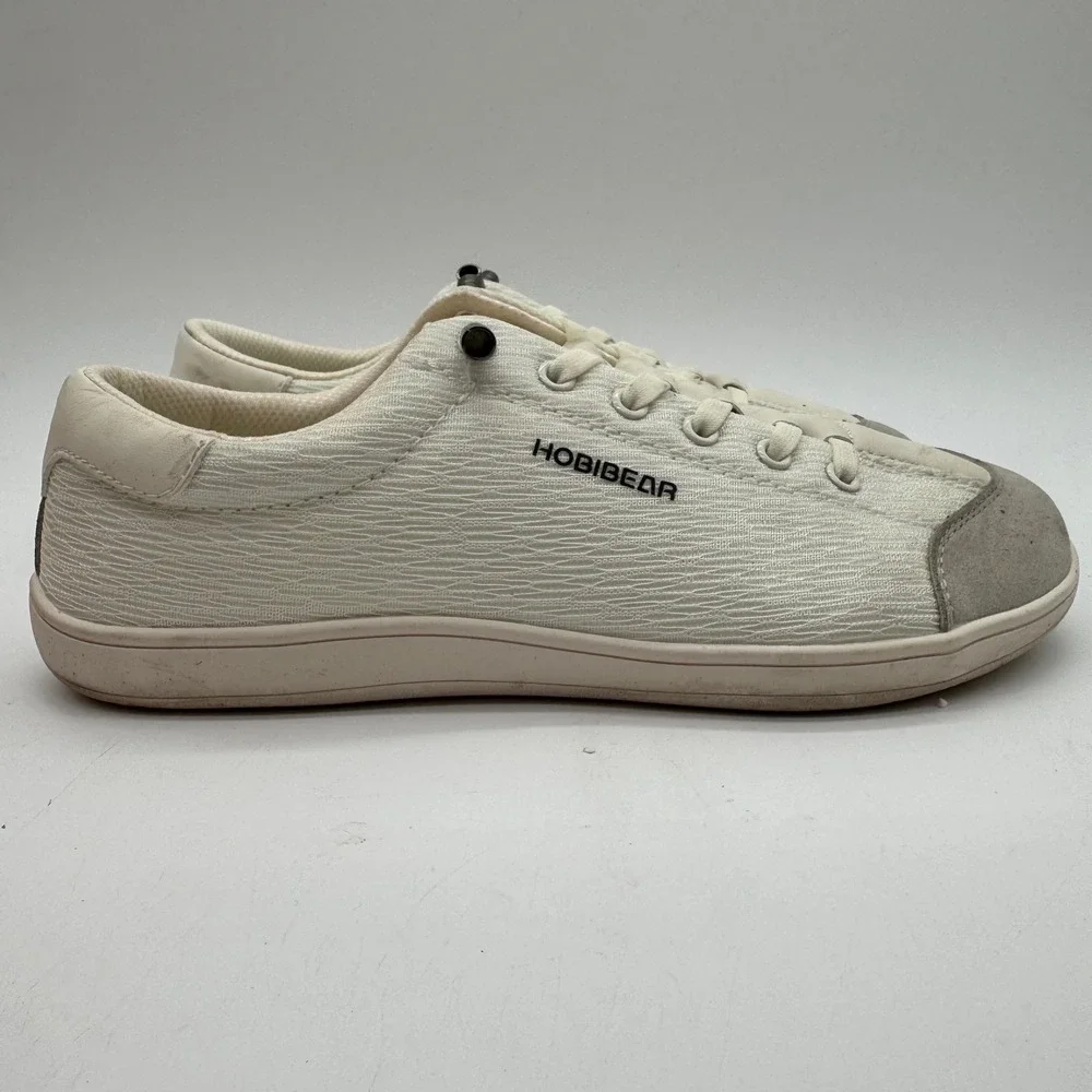Hobibear Barefoot Shoes Men 7.5 Women 9 Minimalist Wide Toe Box Sneakers Cream